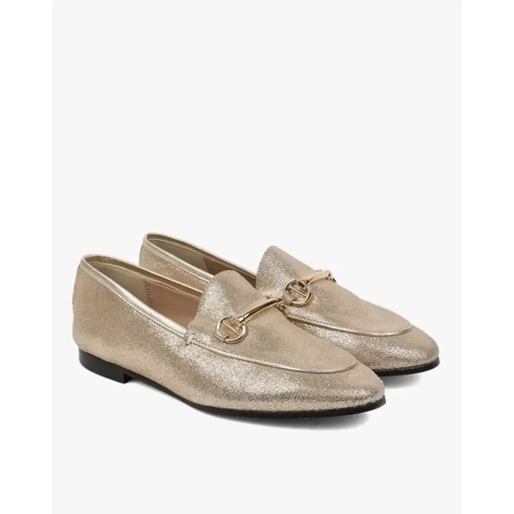 Dune London Womens Shoes Sz 40 EU Gold‎ Bit Loafers Leather Uppers